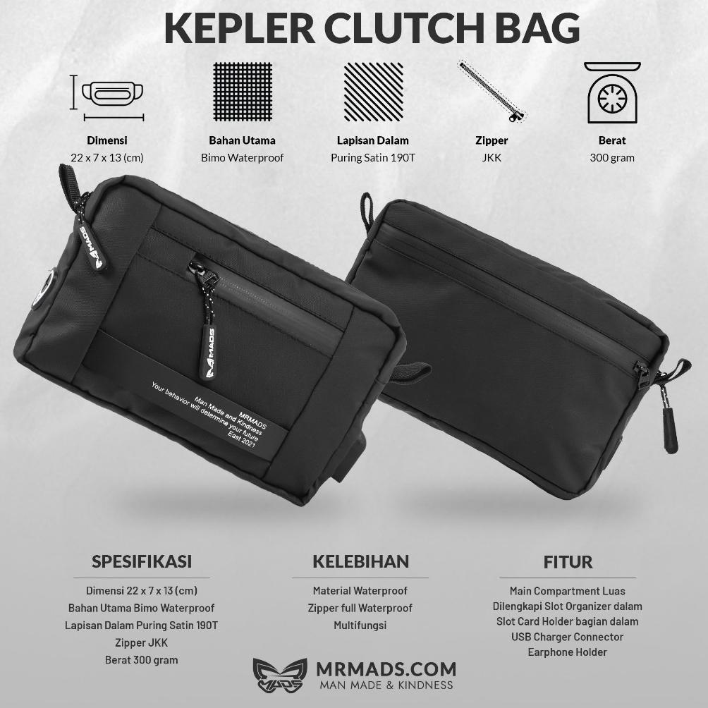 TERBARU MR MADS - Tas Selempang Pria "KEPLER" Clutch Bag - Sling Bag Waterproof
