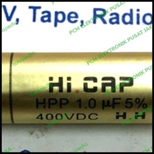 TERLARIS KAPASITOR NONPOLAR HI CAP GOLD HICAP 1UF 1 UF 400V 400 VOLT 400VOLT 