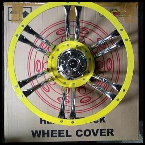 BEST DEAL DOP RODA TRUK MOBIL RING 16 BAN BELAKANG DOUBLE MODEL MANGKOK WARNA KUNING 