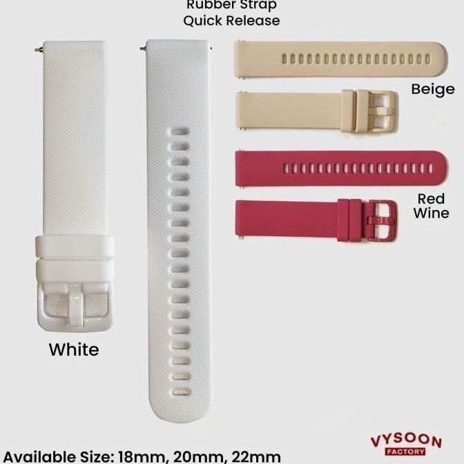 Tali Karet Strap Rubber Jam Tangan 18mm 20mm 22mm Rubber Strap Silikon