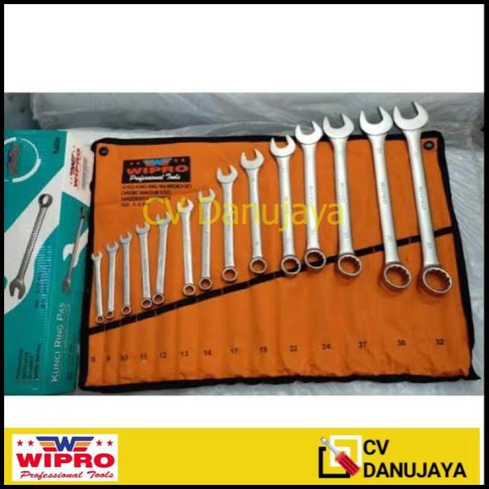 TERLARIS KUNCI RING PAS WIPRO KILAP SET 8-32MM 
