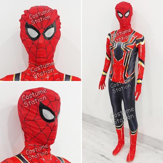 Kostum Spiderman Black Gold Marvel / Costume Avengers Superhero dewasa