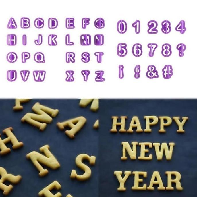 cetakan fondant huruf dan angka / cetakan kue fondant