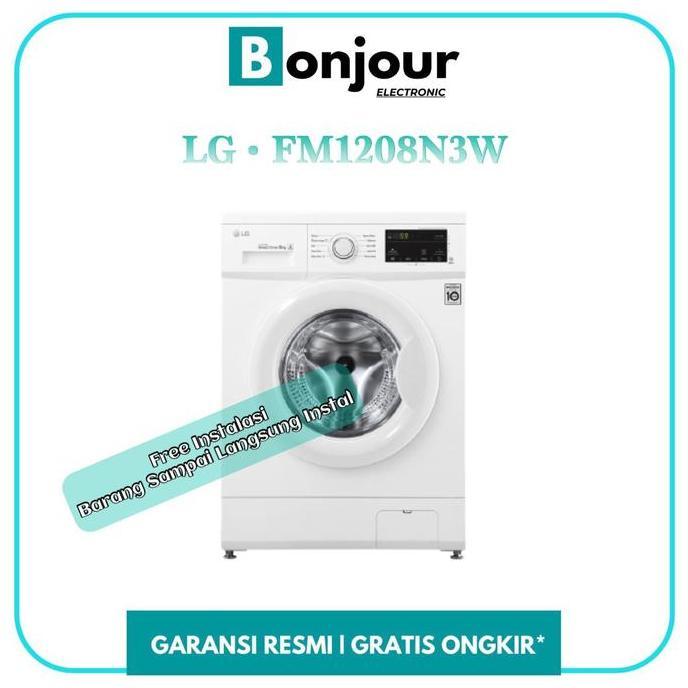 Promo Lg Fm1208N3W I Fm1208 I Fm 1208N3W I Lg Mesin Cuci Front Loading 8 Kg
