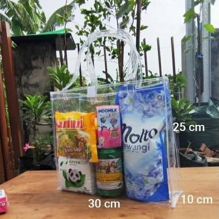 Tas Mika PVC Hampers Bening Tebal 30x10x25