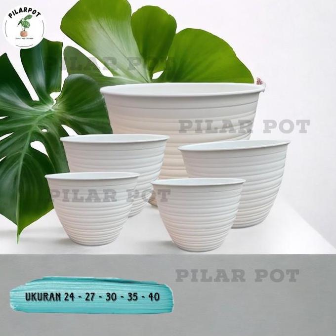 pot bunga tawon putih 30cm