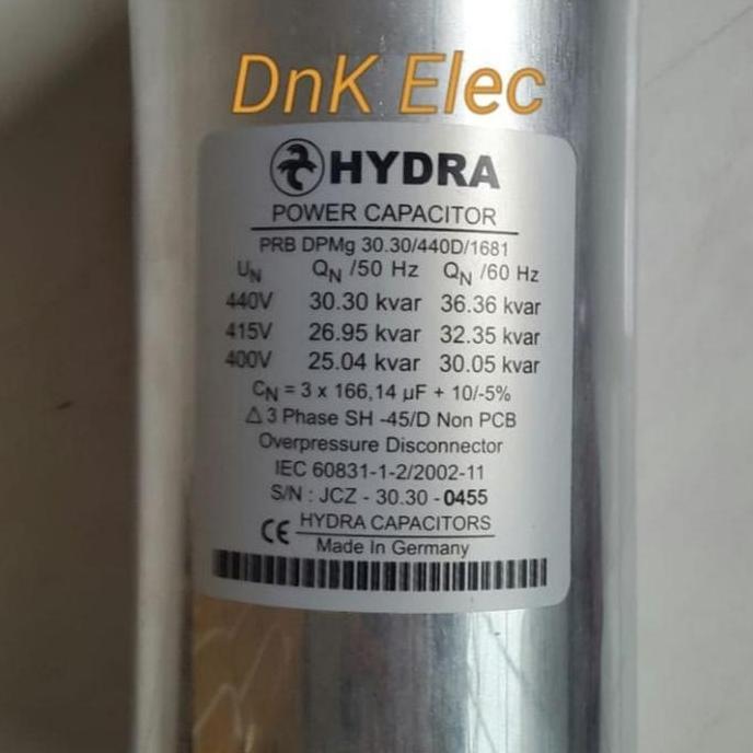 Capacitor/Capasitor/Kapasitor 25kvar//25 kvar 400V Merk Hydra