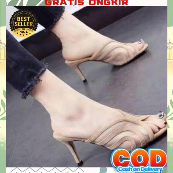 Haihil Sandal Wanita Hak Tahu Hak Kaca 5 Cm