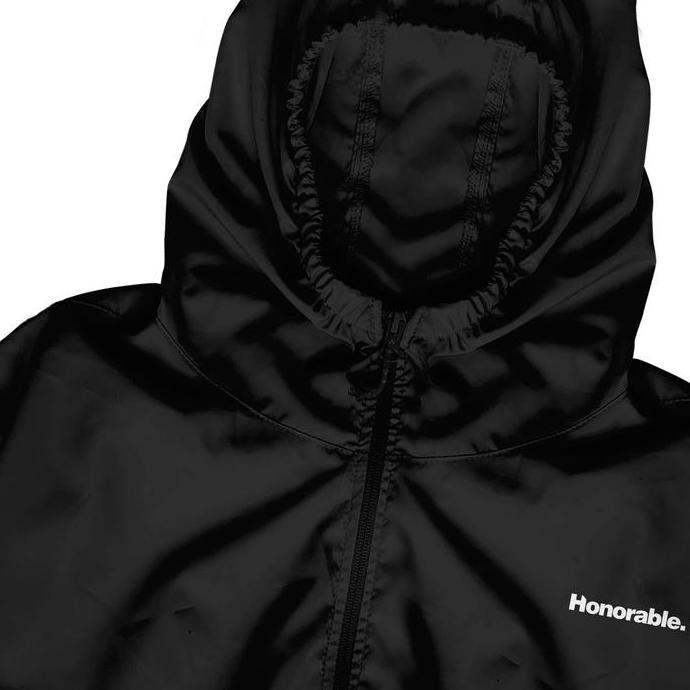 Honorable - Stelan Olahraga Jaket Running Pria One Set Hitam