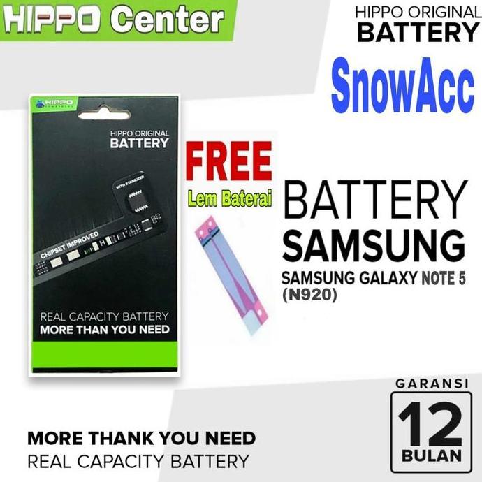 Baterai Hippo Compatible Samsung Note 5 Battery 3000mah baterai
