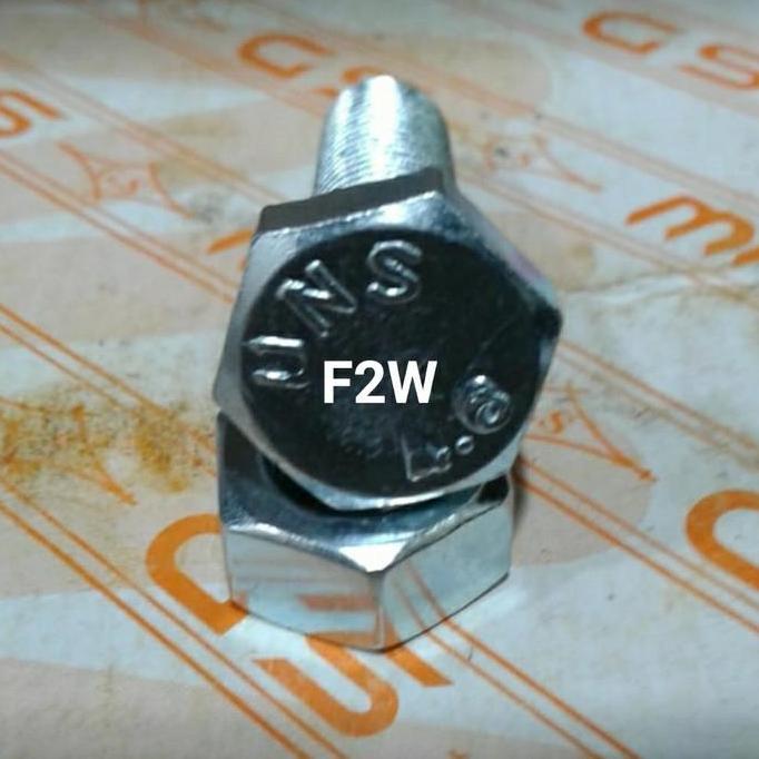 Grosir Baut Mur Putih Bmp 3Cm M8X30 Baut + Mur Galvanis 8X30