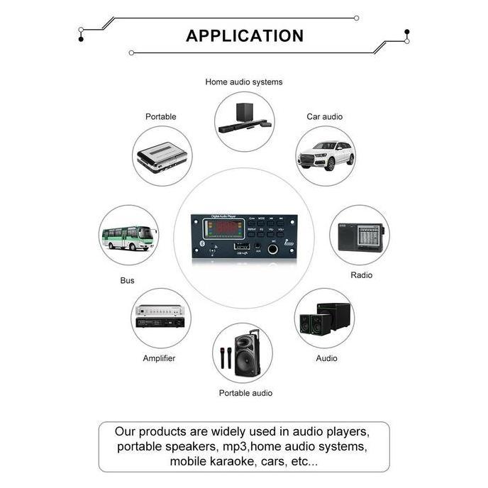 Murah Mp3 Kit Modul Bluetooth Persegi 12V Plus Karaoke