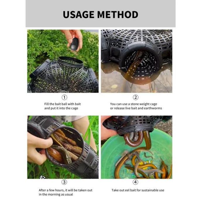 (Praktis) Kandang Pancing Belut Jumbo 8 Lubang / Memancing Jaring Perangkap Ikan / Udang / Bubu Baha