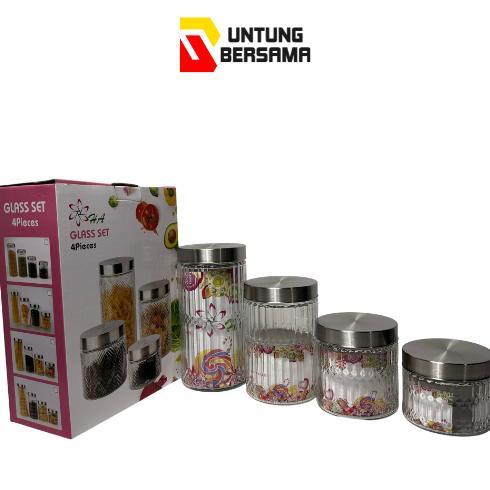 Toples Kaca Set 4 Pcs Diamond Lebaran