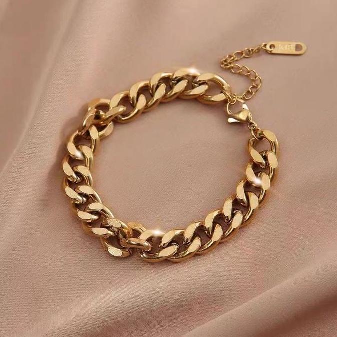 Kyuu- Gelang Tangan Wanita Titanium Sisik Naga Polos Gl188