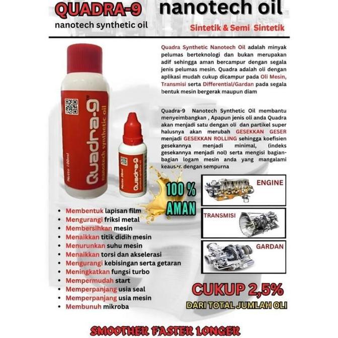 Keizai- Quadra-9 Oil Synthetic Nano Energizer Nano Memperbaiki, Merawat Mesin