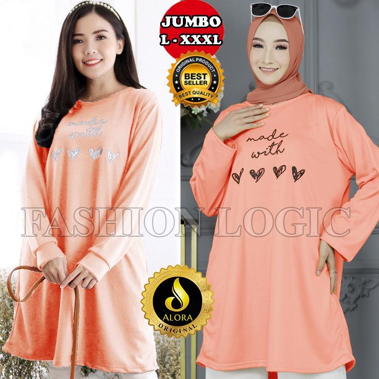 Atasan Tunik Jumbo Wanita Big Size LD 100 Hingga 140
