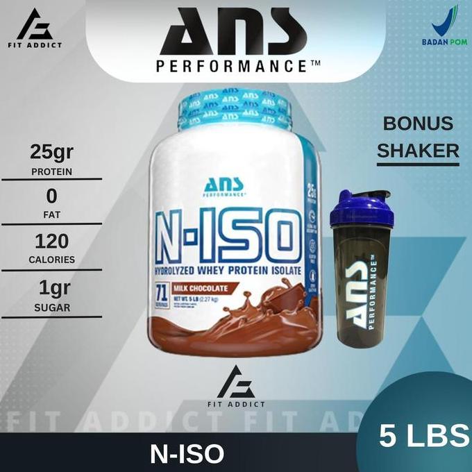 ANS N ISO N-ISO 5 LBS LB 5LBS 5LB WHEY PROTEIN ISOLATE HYDROLIZED NISO ORIGINAL DAN TERPERCAYA