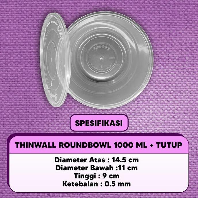 Tayoo- Thinwall Mangkok Bulat 1000 Ml / Thinwall Roundbowl 1000Ml