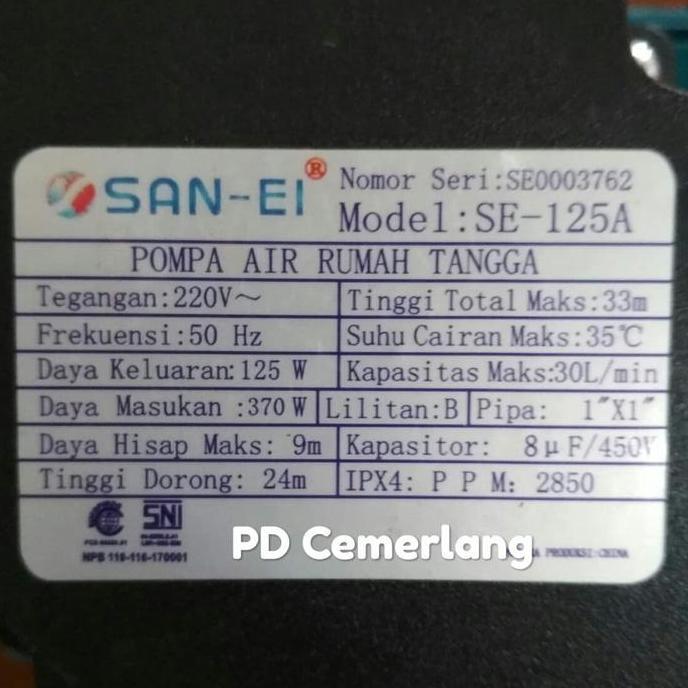 Teruss- Pompa Air Pendorong Otomatis San Ei Harga Murah Promo