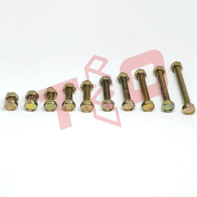 Gasss- Baut Mur Kuning M6X25 - Bmk M6X25 - Baut Hex M6X25 - Bmk 6X25