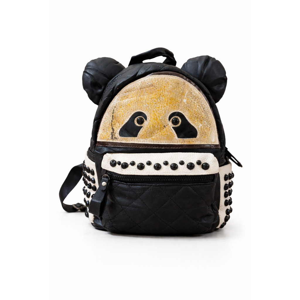 (PRELOVED) TAS RANSEL SEKOLAH FASHON - KULIT ASLI - TAS STUD - BACKPACK SMALL - LALY PREPPY STYLE CU