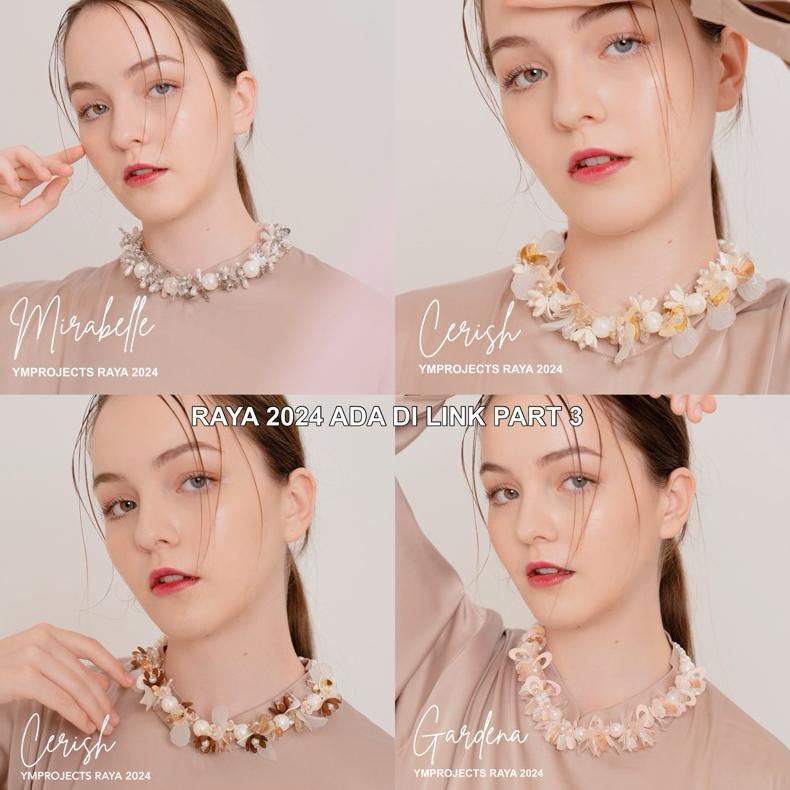 Gratis Ongkir Ym Ready Stock Premium Crystal Beads Necklace - Kalung Hijab Daily Fashion Handmade By