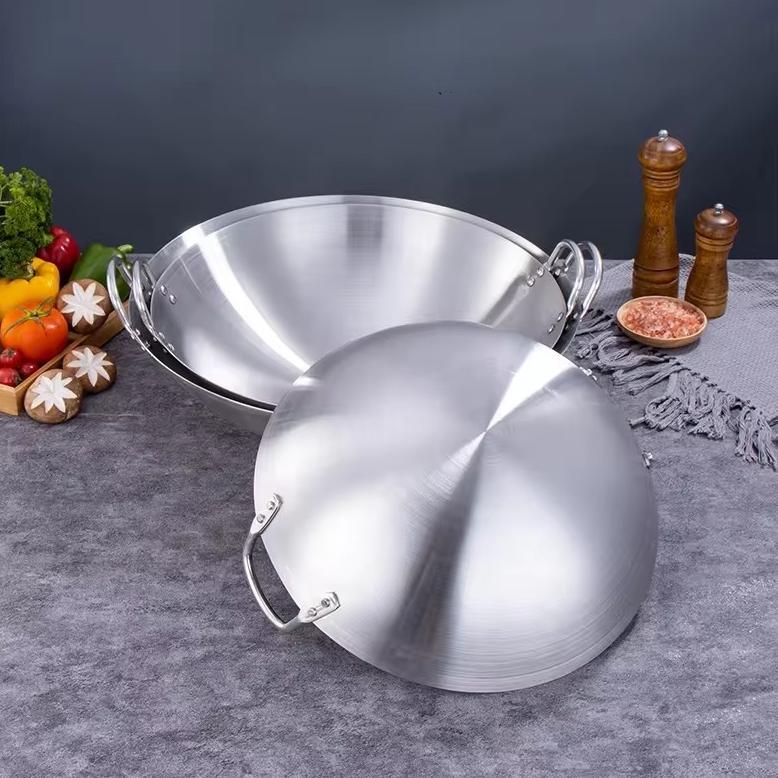 DISKON WAJAN STAINLESS STEEL TEBAL KUALI BESAR WAJAN ANTI LENGKET WAJAN PENGGORENGAN WAJAN PREMIUM B