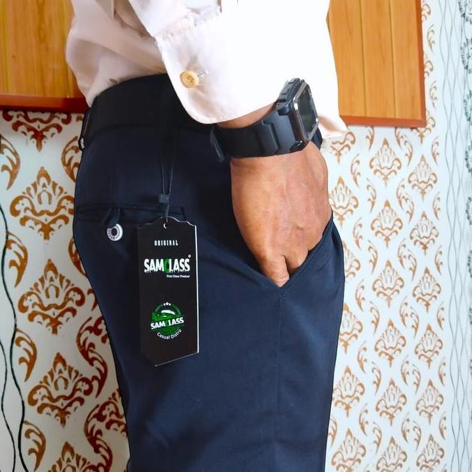 Termurah / Hot Sale Celana Kantor Formal Kerja Bahan Pria Slimfit Nyaman Panjang Lembut Hitam Kain K