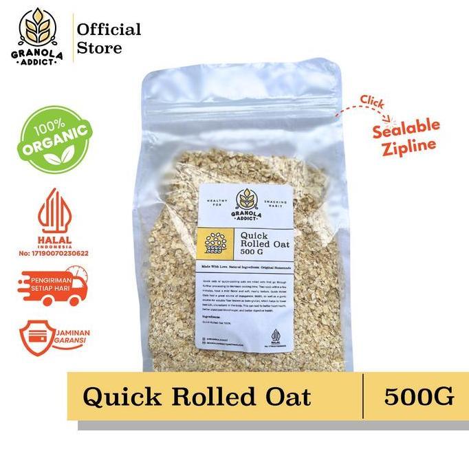 Eatstraight- Granola Addict - Quick Rolled Oat / Gandum Instant 500G