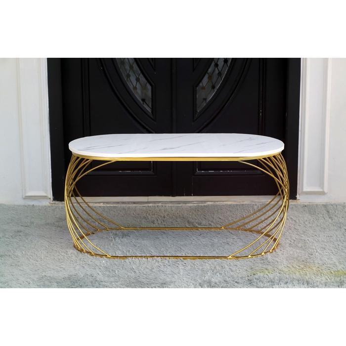 Meja Tamu Oval Hanif / Meja Ruang Tamu Minimalis / Meja Sofa