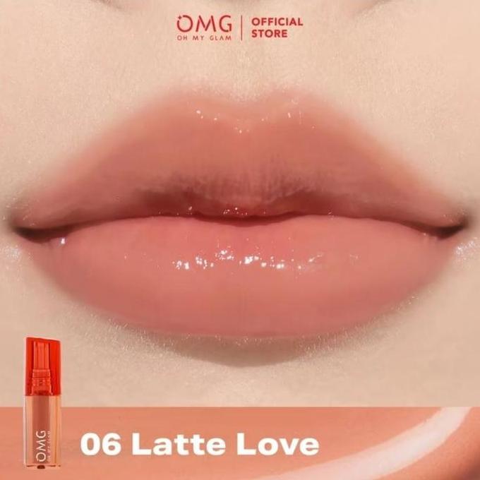 Ulipstik- Omg Oh My Glam Glassy Lip Tint 2G - Lip Tint Warna Intense Tahan 12 Jam Bpom Halal Skincar