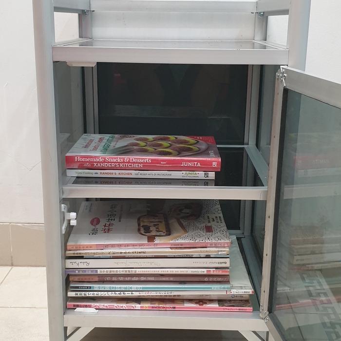 TC ALUMINIUM LSG734 40X40X60 s LEMARI MEJA RAK 2 SUSUN DISPENSER RAK GALON AIR MAGICOM ATAS  MEJA KU