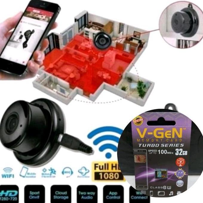 Kyatchi- [Bisa Cod] Paket Lengkap Cctv V380Pro Plus Memory Card Sd/ Cctv Ip Cam 1080P/ Hd Cctv/ Uhd 