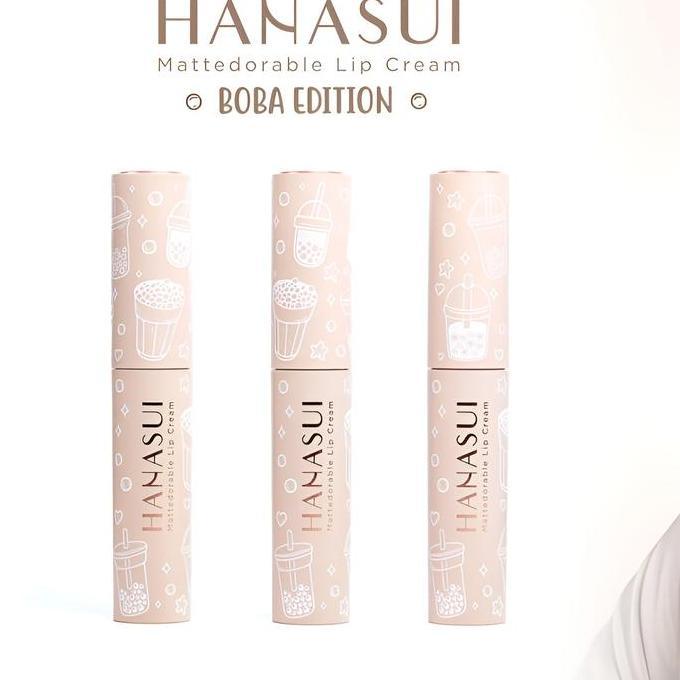Ulipstik- Lip Cream Hanasui Boba Edition Matcha Latte No 16 Brown Sugar Ombre Original Tahan Lama Da