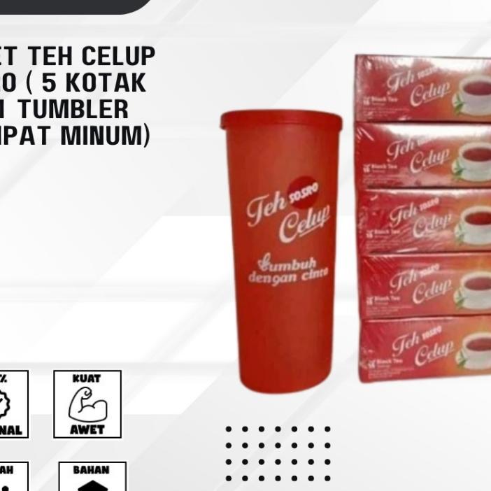 Paket Teh Celup Sosro ( 5 Kotak Teh 1 Tumbler /Tempat Minum)