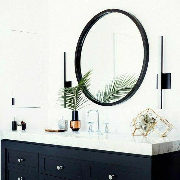 kaca cermin bulat 80cm | cermin bulat besar / kaca dinding bulat jati hitam