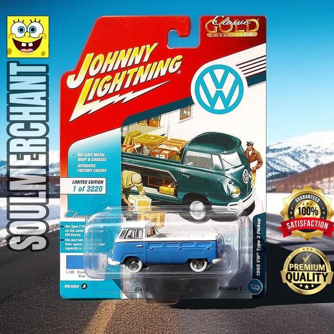 Ready JOHNNY LIGHTNING VW SERIES - 1965 VW VOLKSWAGEN Type 2 PICKUP BIRU
