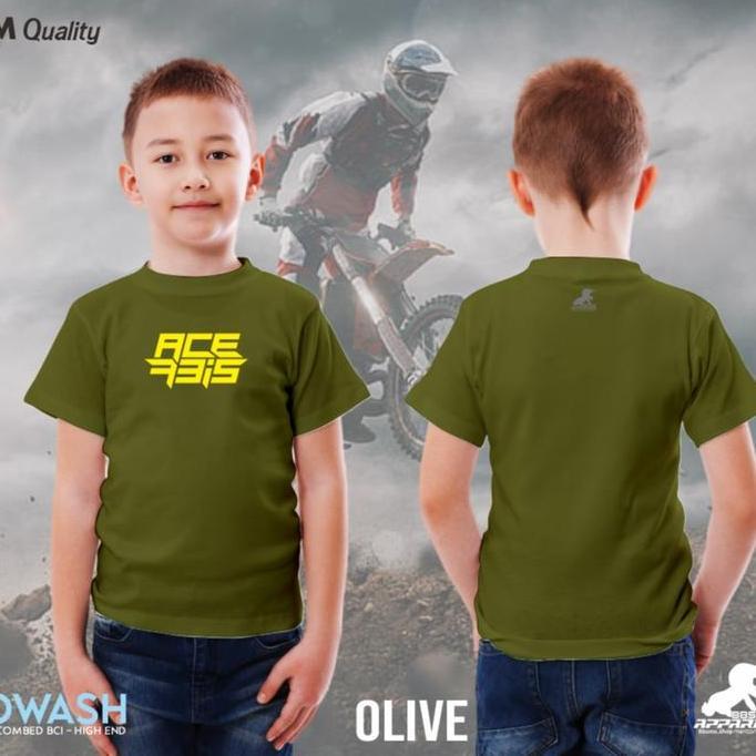 Kaos anak biowash ultrasoft 24s reguler motif 2 Sablon ACERBIS Kaos Premium Lengan Pendek TRAIL