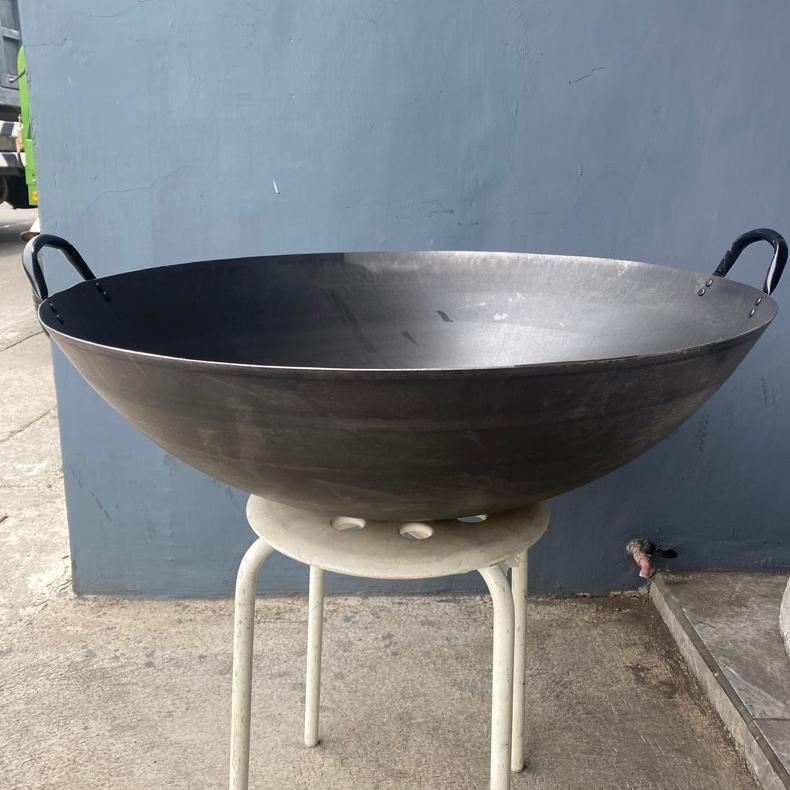 BEST SELLER CARBON STEEL WOK WAJAN BAJA HITAM 70CM SUPER JUMBO SANGAT TEBAL