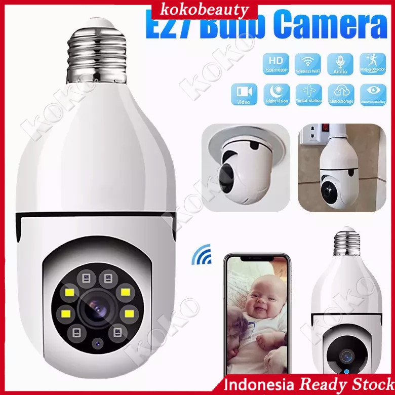 Penjual LokalCctv Lampu Wifi Camera 360 1080P Hd Night Vision Monitor Auto Tracking Ip Camera Cctv W