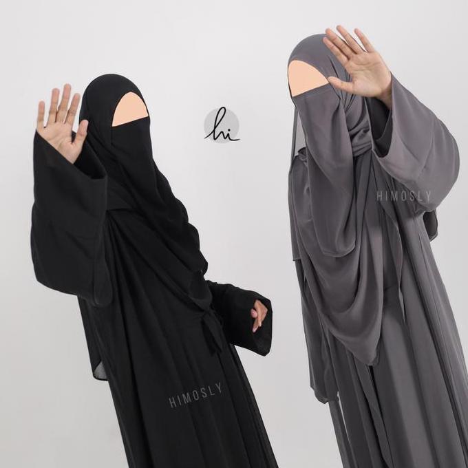 Zehra Abaya Set Pashmina By Himosly Ceruti Gamis Muslim Outer Abaya Lebaran Free Pasmina Abaya Umroh