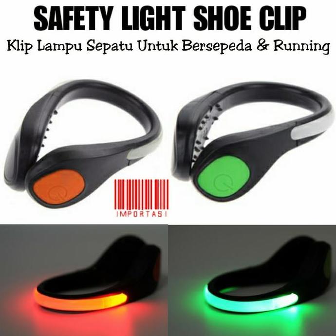 Led Flashing Safety Light Shoe Clip Sepeda Running Jogging Sepatu Ready