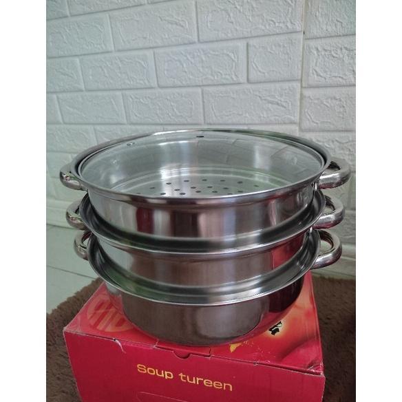 BEST SELLER PANCI STEAMER 3 TINGKAT PANCI 3 SUSUN KUKUSAN 3 SUSUN PENGUKUS ALAT KUKUS WAJAN PENGGORE