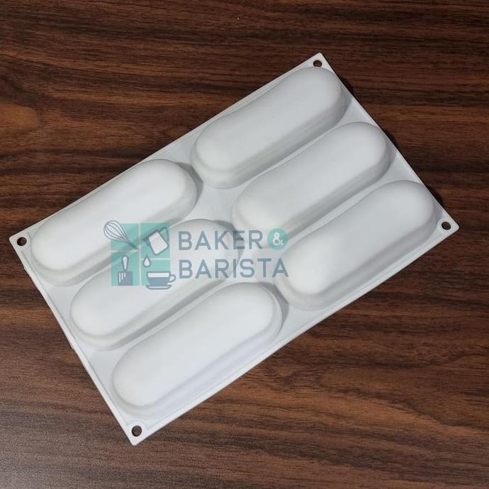 ((((()paling dicari] cetakan silikon eclair silicone mould 6 lubang eclair mould