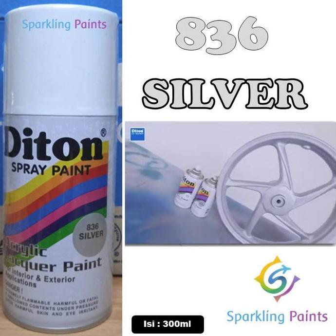 Promo Pilox Diton Silver 836 300ml Warna Perak Pilok Sepeda Motor Mobil Velg Pylox Diskon