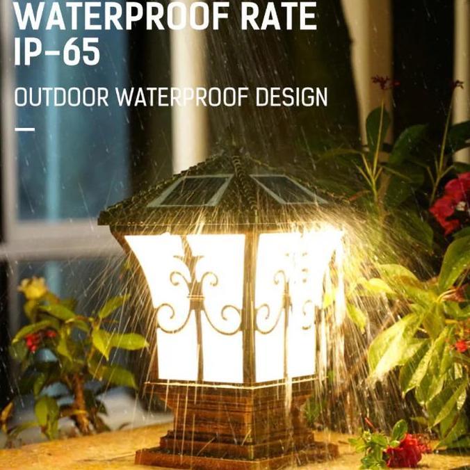 Solar Lampu Pilar Pagar Tenaga Surya Modern Remote