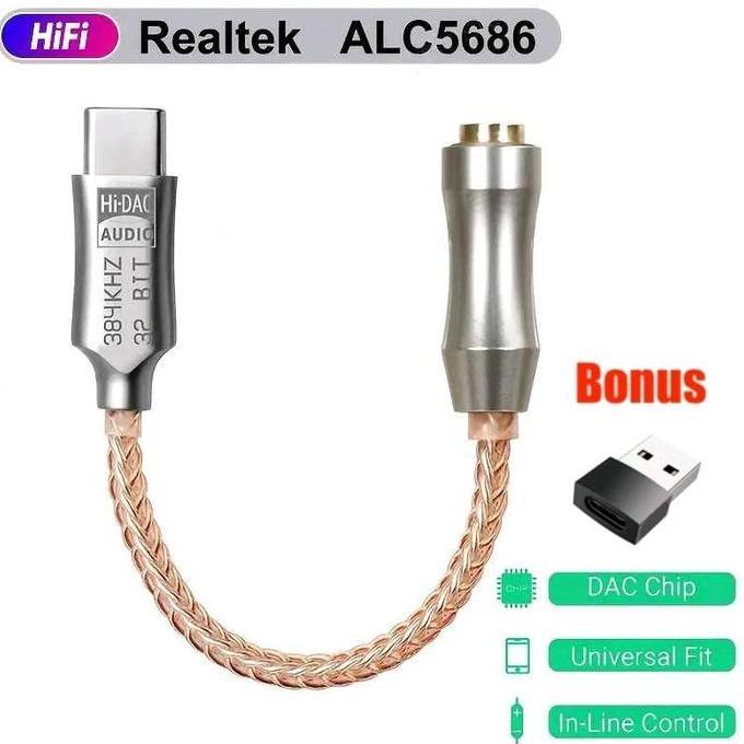 Awdx- Kabel Usb Dac 32Bit/384Khz Type C Ke 3.5Mm Adaptor Hifi Dac Cx31993 Chip Cx-Pro