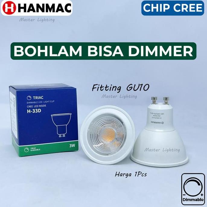 TERBARU - H33D H55D H77D Lampu bohlam halogen led dimmer dimmable GU10 3watt 5watt 7watt sorot spotl