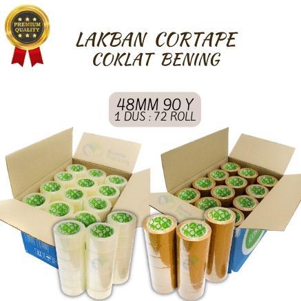 READY LAKBAN SELOTIP ISOLASI CORTAPE COKLAT BENING 1 DUS